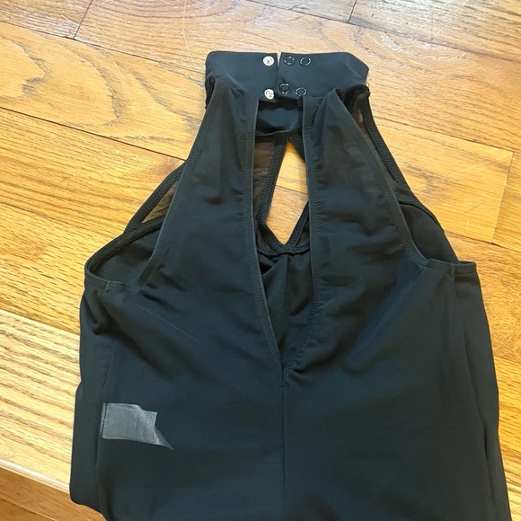 Balera Black Halter Mesh Wide-Leg Dance Jumpsuit Snap Neck Contemporary,Size S - Picture 8 of 8